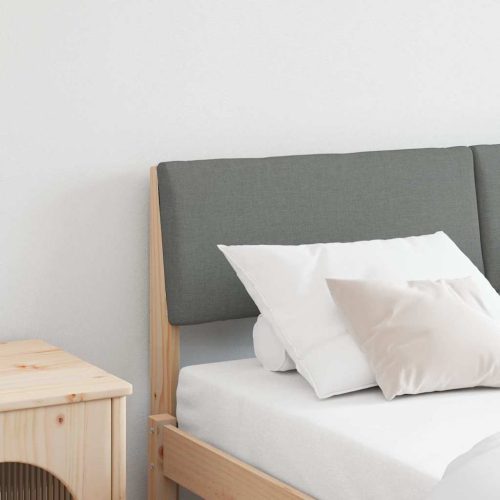 Kárpitozott fejtámla Sötétszürke 140 cm Tömör fenyőfa