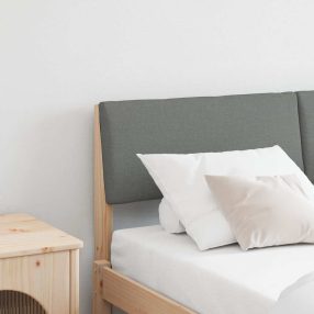   Kárpitozott fejtámla Sötétszürke 135 cm Tömör fenyőfa