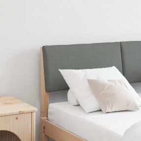   Kárpitozott fejtámla Sötétszürke 120 cm Tömör fenyőfa