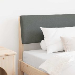   Kárpitozott fejtámla Sötétszürke 100 cm Tömör fenyőfa