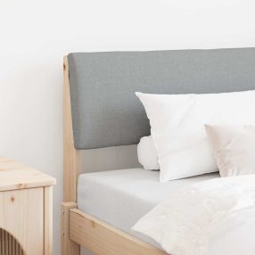   Kárpitozott fejtámla Világosszürke 90 cm Tömör fenyőfa