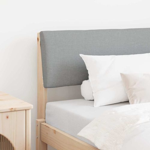 Kárpitozott fejtámla Világosszürke 90 cm Tömör fenyőfa