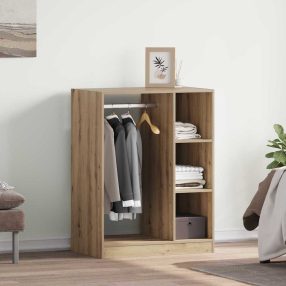   Ruhásszekrény polcokkal kézműves tölgy 77 x 48 x 102 cm Faanyag