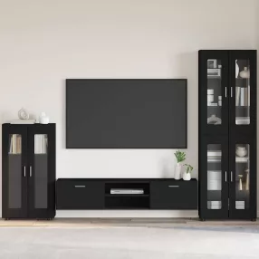   Széf polcokkal tárolóval Fekete 55,5 x 29 x 103 cm Faanyag