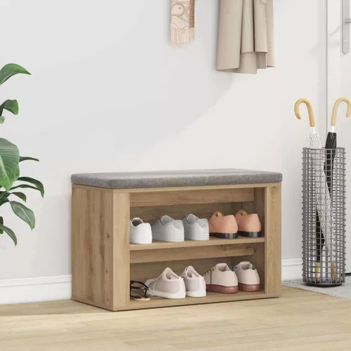 Cipőtartó polcokkal kézműves tölgy 75 x 35 x 45 cm Faanyag