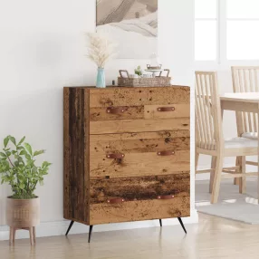   vidaXL Fiókos szekrény fiókkal Öreg fa 69,5 x 34 x 90 cm Mérnöki fa