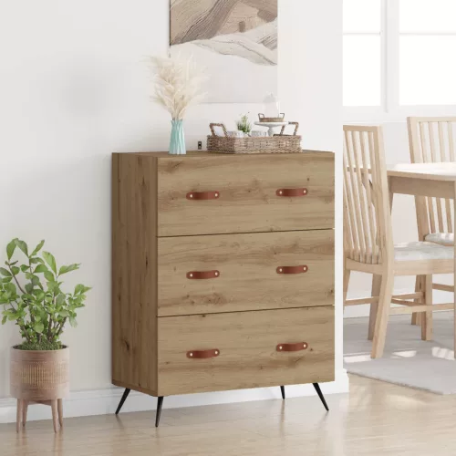 vidaXL Fiókos szekrény Kézműves Tölgy 69,5 x 34 x 90 cm Mérnöki fa
