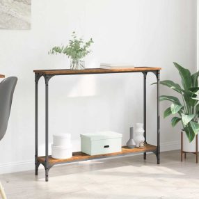 Konzolasztal polcokkal Öreg fa 100 x 23 x 15,5 cm Faanyag