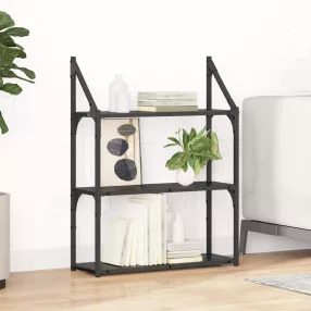 Falpolc polcokkal Fekete tölgy 60 x 21 x 78,5 cm Faanyag