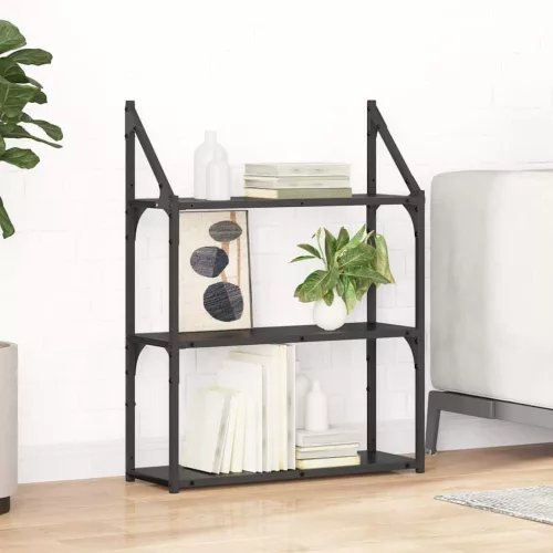 Falpolc polcokkal Fekete tölgy 60 x 21 x 78,5 cm Faanyag