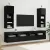 Fali TV szekrények 2 pcs Fekete tölgy 30,5 x 30 x 90 cm Faanyag