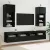 Fali TV szekrények 2 pcs Fekete tölgy 40,5 x 30 x 90 cm Faanyag