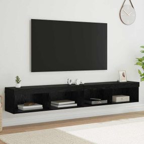   TV Fali Szekrények Panama 2 pcs Fekete tölgy 100 x 30 x 30 cm