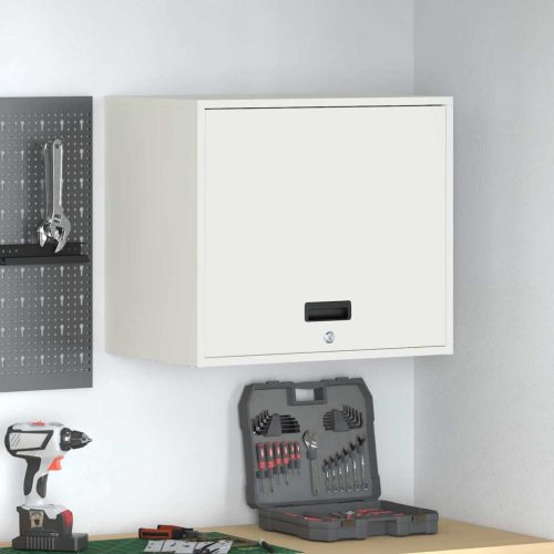 Fali szekrény a garázsba Fehér 60 x 40 x 53 cm Porfestett acél