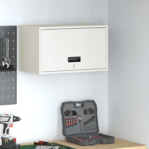 Fali szekrény a garázsba Fehér 60 x 33 x 35 cm Porfestett acél