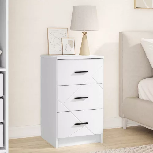 Éjjeliszekrény fiókkal Fehér 38 x 38 x 66 cm Faanyag