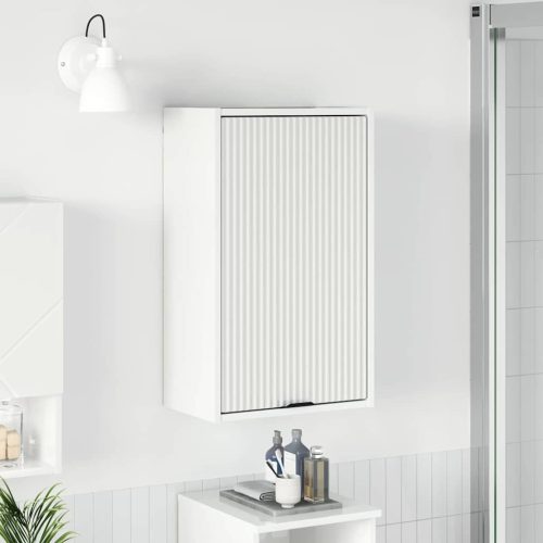 Fürdőszoba Székény Magasfényű fehér 39 x 23.5 x 65 cm Faanyag