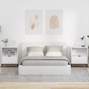   Éjjeliszekrények 2 pcs Magasfényű fehér 49 x 36 x 61 cm Faanyag