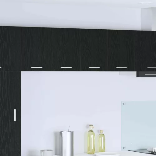 Függő szekrény Riga 2 pcs Fekete tölgy és fehér 60 x 31 x 40 cm
