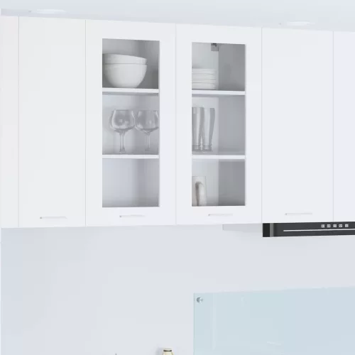vidaXL Függő szekrény tárolóval ajtóval Fehér 80 x 31 x 80 cm Faanyag