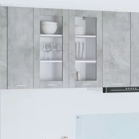   vidaXL Függő szekrény tárolóval Beton Szürke 80 x 31 x 80 cm Faanyag