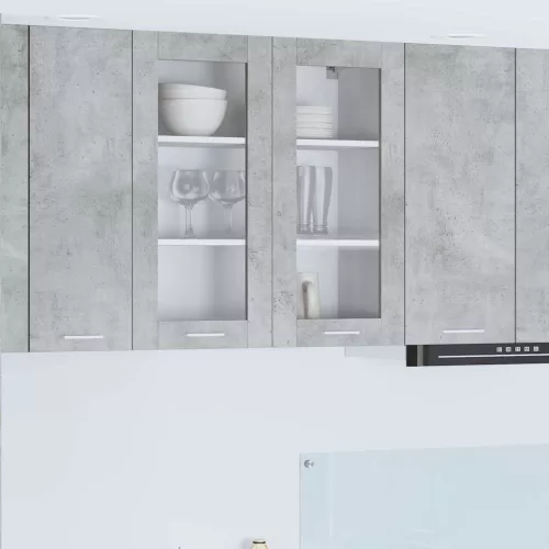 vidaXL Függő szekrény tárolóval Beton Szürke 80 x 31 x 80 cm Faanyag