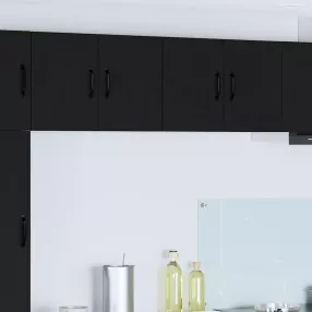 Konyhaszekrény 2 pcs Fekete 60 x 31 x 40 cm Faanyag