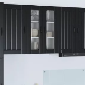  vidaXL Mosogatógép panel Lucca Fekete 60 x 31 x 80 cm Szerelt Fa