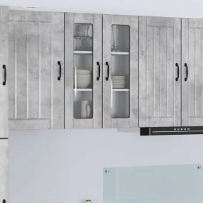   vidaXL Mosogatógép panel Lucca Betonszürke 60 x 31 x 80 cm Szerelt Fa