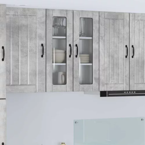 vidaXL Mosogatógép panel Lucca Betonszürke 60 x 31 x 80 cm Szerelt Fa