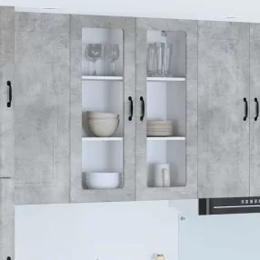 Fali konyhaszekrény Beton Szürke 80 x 31 x 100 cm Faanyag