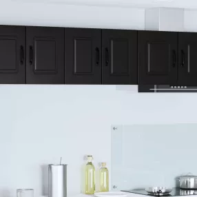   Konyhaszekrény polcokkal 2 pcs Fekete 30 x 31 x 40 cm Faanyag