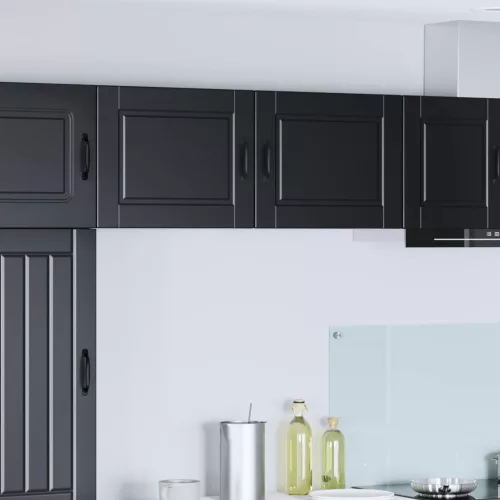Konyhaszekrény polcokkal 2 pcs Fekete 50 x 31 x 40 cm Faanyag