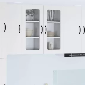   Konyhaszekrény polcokkal 2 pcs Fehér 40 x 31 x 80 cm Faanyag