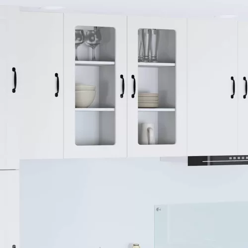 Konyhaszekrény polcokkal 2 pcs Fehér 40 x 31 x 80 cm Faanyag