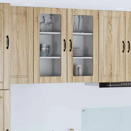 vidaXL Mosogatógép panel 2 pcs Sonoma tölgy 40 x 31 x 80 cm Faanyag