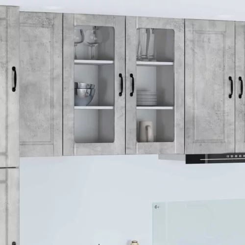 vidaXL Mosogatógép panel 2 pcs Beton Szürke 40 x 31 x 80 cm Faanyag