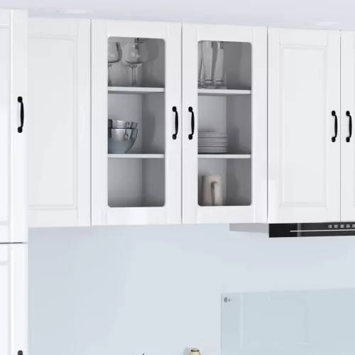 vidaXL Mosogatógép panel 2 pcs Magas Fényű Fehér 40 x 31 x 80 cm