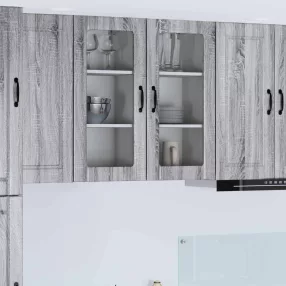   vidaXL Mosogatógép panel 2 pcs Szürke Sonoma 40 x 31 x 80 cm Faanyag