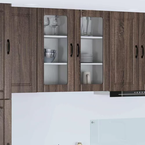 vidaXL Mosogatógép panel 2 pcs Barna Tölgy 40 x 31 x 80 cm Faanyag