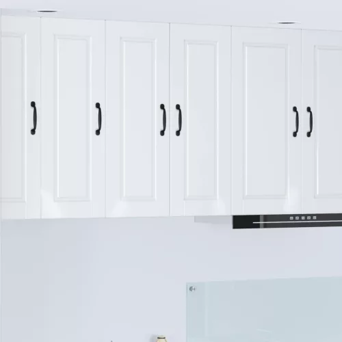 vidaXL Mosogatógép panel 2 pcs Magas Fényű Fehér 30 x 31 x 80 cm