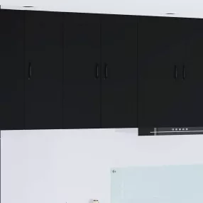   Konyhaszekrény polcokkal ajtóval Fekete 60 x 31 x 80 cm Faanyag