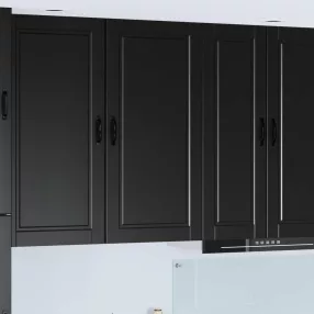Konyhaszekrény polcokkal Fekete 50 x 31 x 100 cm Faanyag