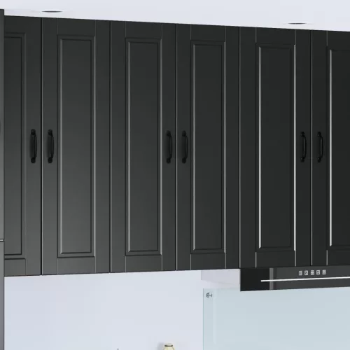Konyhaszekrény polcokkal Fekete 60 x 31 x 100 cm Faanyag