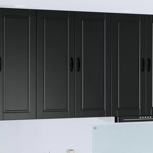 Konyhaszekrény polcokkal Fekete 80 x 31 x 100 cm Faanyag