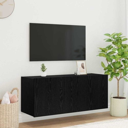 TV Fali Szekrény Fekete tölgy 100 x 35 x 41 cm Faanyag