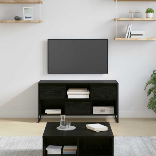 TV szekrény fiókkal Fekete tölgy 100 x 36 x 49,5 cm Faanyag