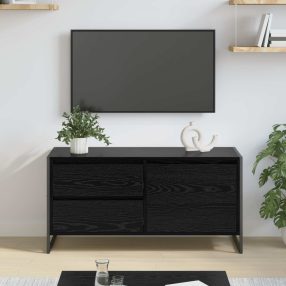   TV szekrény fiókkal Fekete tölgy 100 x 36 x 49.5 cm Faanyag