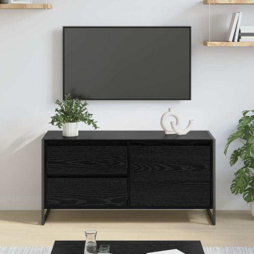 TV szekrény fiókkal Fekete tölgy 100 x 36 x 49.5 cm Faanyag
