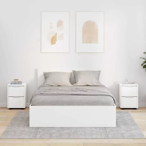 Éjjeliszekrények fiókkal 2 pcs Fehér 30,5 x 30 x 43 cm Faanyag